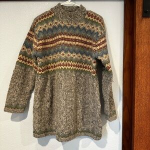 Lauren Ralph Lauren Women’s Multicolor Wool  Blend Hand Knit Sweater Size Small